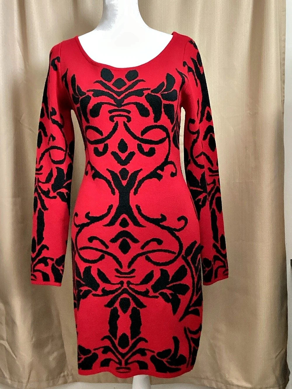Derek Heart Red & Black Mini Dress Size Medium